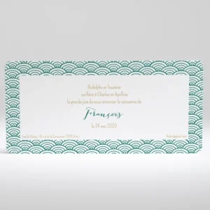 Faire-part de naissance vagues scandinaves*Faire-part Elégant Fashion