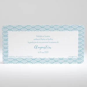Faire-part de naissance vagues scandinaves*Faire-part Elégant Fashion