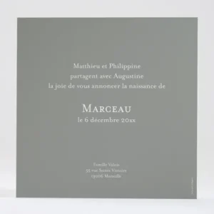 Faire-part de naissance Vegetal simple*Faire-part Elégant Sale