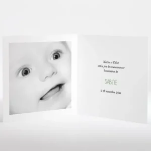 Faire-part de naissance Vegetal livret*Faire-part Elégant Best
