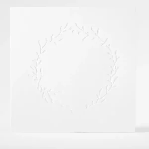 Faire-part de naissance Vierge Couronne gaufrage carre*Faire-part Elégant Online