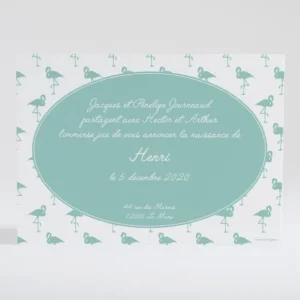 Faire-part de naissance Vive les flamants roses*Faire-part Elégant Discount