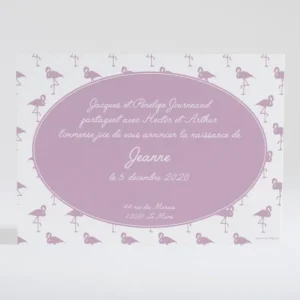 Faire-part de naissance Vive les flamants roses*Faire-part Elégant Discount