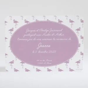 Faire-part de naissance Vive les flamants roses*Faire-part Elégant Discount