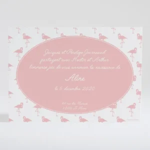 Faire-part de naissance Vive les flamants roses*Faire-part Elégant Discount