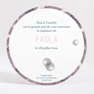 Faire-part de naissance Wax girl sans photo*Faire-part Elégant Outlet