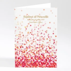 Livret de messe bapteme Confettis*Faire-part Elégant New
