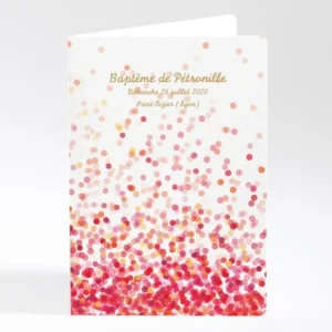 Livret de messe bapteme Confettis*Faire-part Elégant New