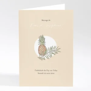 Livret de messe mariage Ananas*Faire-part Elégant Clearance