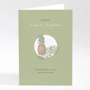 Livret de messe mariage Ananas*Faire-part Elégant Clearance