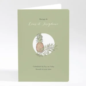 Livret de messe mariage Ananas*Faire-part Elégant Clearance