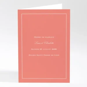 Livret de messe mariage Classique couleur*Faire-part Elégant Fashion