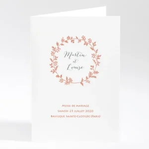 Livret de messe mariage Couronne*Faire-part Elégant Best