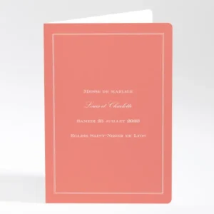 Livret de messe mariage Classique couleur*Faire-part Elégant Fashion