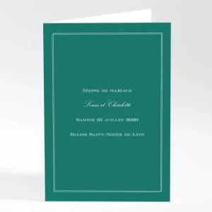 Livret de messe mariage Classique couleur*Faire-part Elégant Fashion