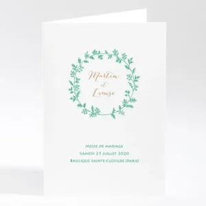 Livret de messe mariage Couronne*Faire-part Elégant Best