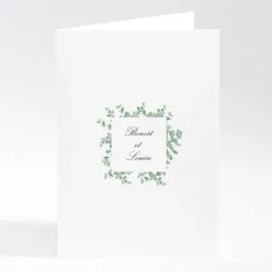 Livret de messe mariage Couronne eucalyptus*Faire-part Elégant Fashion