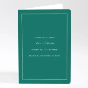 Livret de messe mariage Classique couleur*Faire-part Elégant Fashion