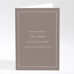 Livret de messe mariage Classique couleur*Faire-part Elégant Fashion