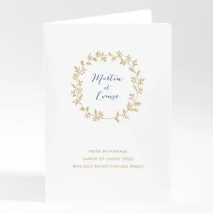 Livret de messe mariage Couronne*Faire-part Elégant Best