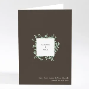 Livret de messe mariage Eucalyptus*Faire-part Elégant Best