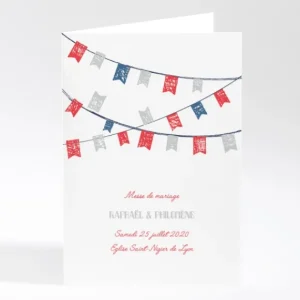Livret de messe mariage Fanions*Faire-part Elégant Hot