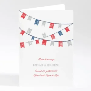 Livret de messe mariage Fanions*Faire-part Elégant Hot