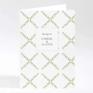 Livret de messe mariage Lauriers*Faire-part Elégant Outlet