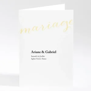 Livret de messe mariage Letter*Faire-part Elégant Sale