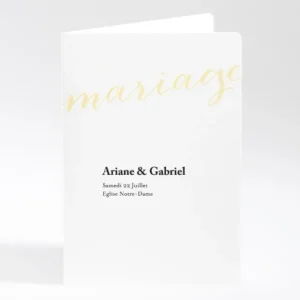 Livret de messe mariage Letter*Faire-part Elégant Sale