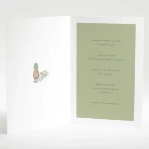 Menu mariage Ananas*Faire-part Elégant Fashion