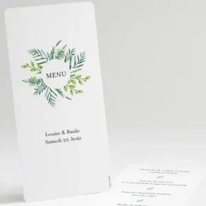 Menu mariage Bouquet romantique*Faire-part Elégant Outlet