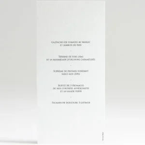 Menu mariage Champetre*Faire-part Elégant Discount