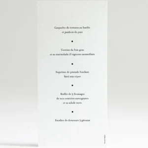 Menu mariage Contemporain*Faire-part Elégant Clearance