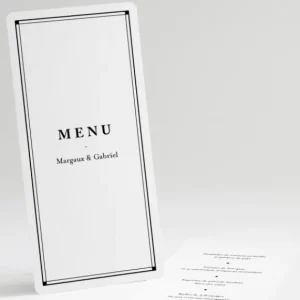 Menu mariage Contemporain*Faire-part Elégant Clearance