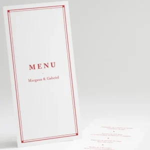 Menu mariage Contemporain*Faire-part Elégant Clearance