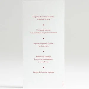 Menu mariage Contemporain*Faire-part Elégant Clearance