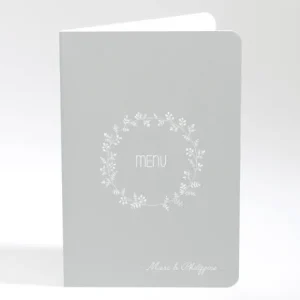Menu mariage Couronne de feuilles*Faire-part Elégant Sale