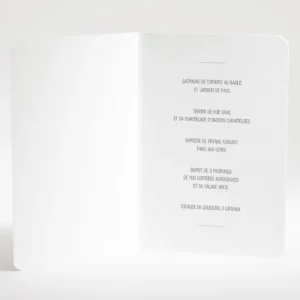 Menu mariage Couronne de feuilles*Faire-part Elégant Sale