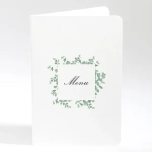 Menu mariage Couronne eucalyptus*Faire-part Elégant Online