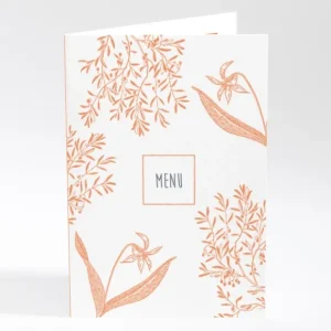 Menu mariage Feuillage chic*Faire-part Elégant Fashion