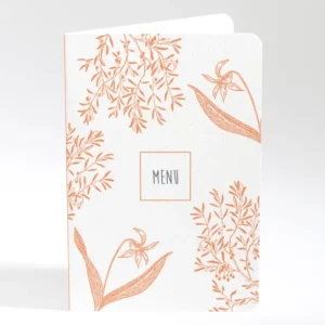 Menu mariage Feuillage chic*Faire-part Elégant Fashion