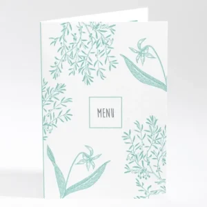 Menu mariage Feuillage chic*Faire-part Elégant Fashion