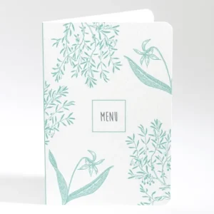 Menu mariage Feuillage chic*Faire-part Elégant Fashion