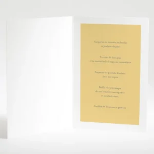 Menu mariage Feuillage chic*Faire-part Elégant Fashion