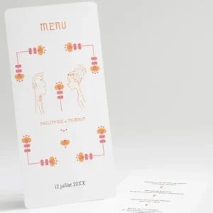 Menu mariage Fifties*Faire-part Elégant Best