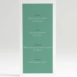 Menu mariage Jardin tropical*Faire-part Elégant Online