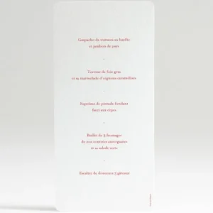 Menu mariage Jolie fleur*Faire-part Elégant Discount