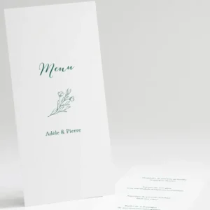Menu mariage Jolie fleur*Faire-part Elégant Discount