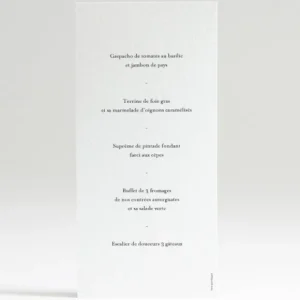 Menu mariage Jolie fleur*Faire-part Elégant Discount